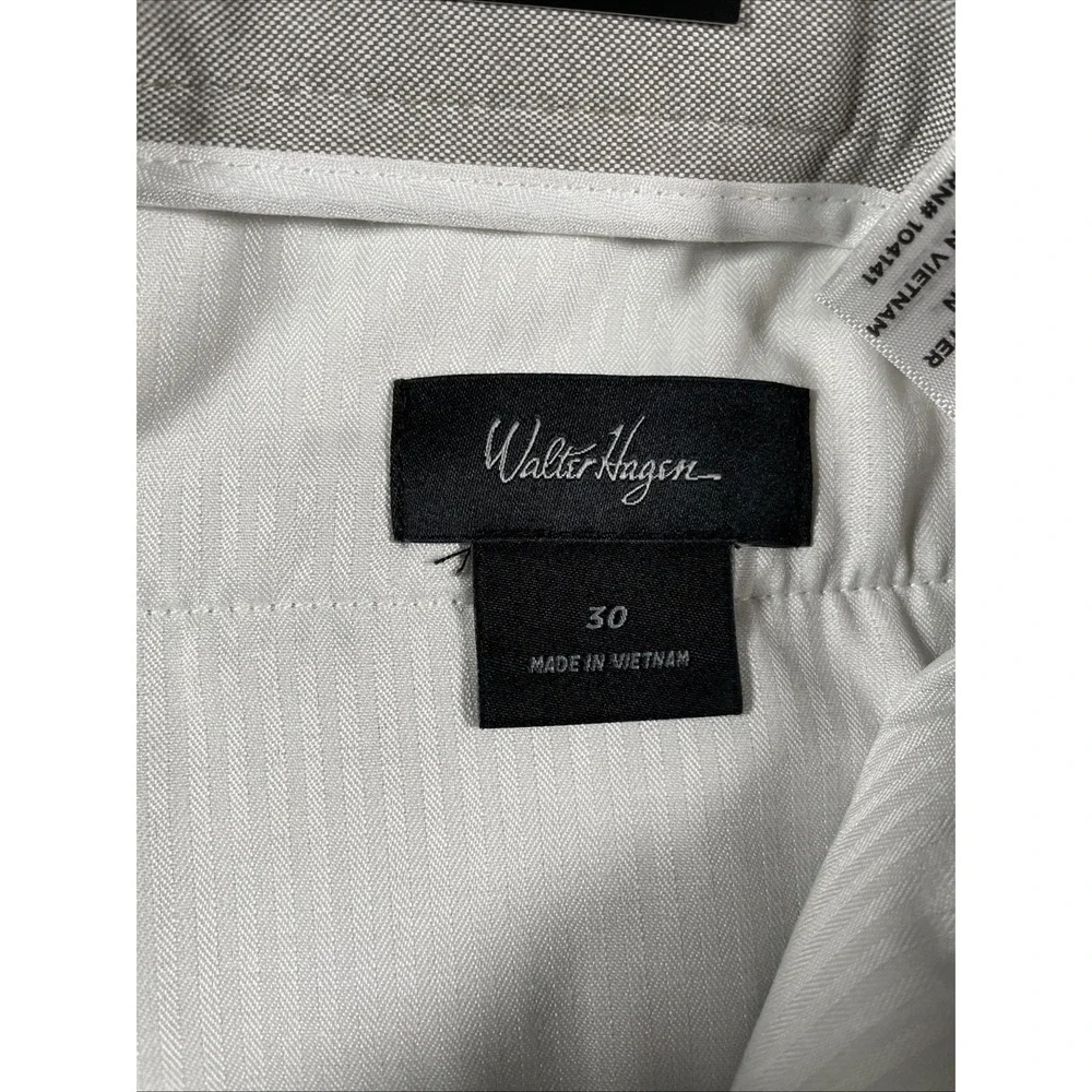 Walter‎ Hagen Oxford Shorts Men Sz 30 Chino Khaki Bungee Golf Athleisure NWT